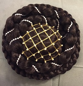 Faux hair braids and chignon